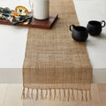 Natural Jute Table Runner with Tassels