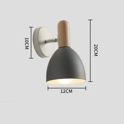 Applique murale nordique en bois | Lumière de chevet réglable