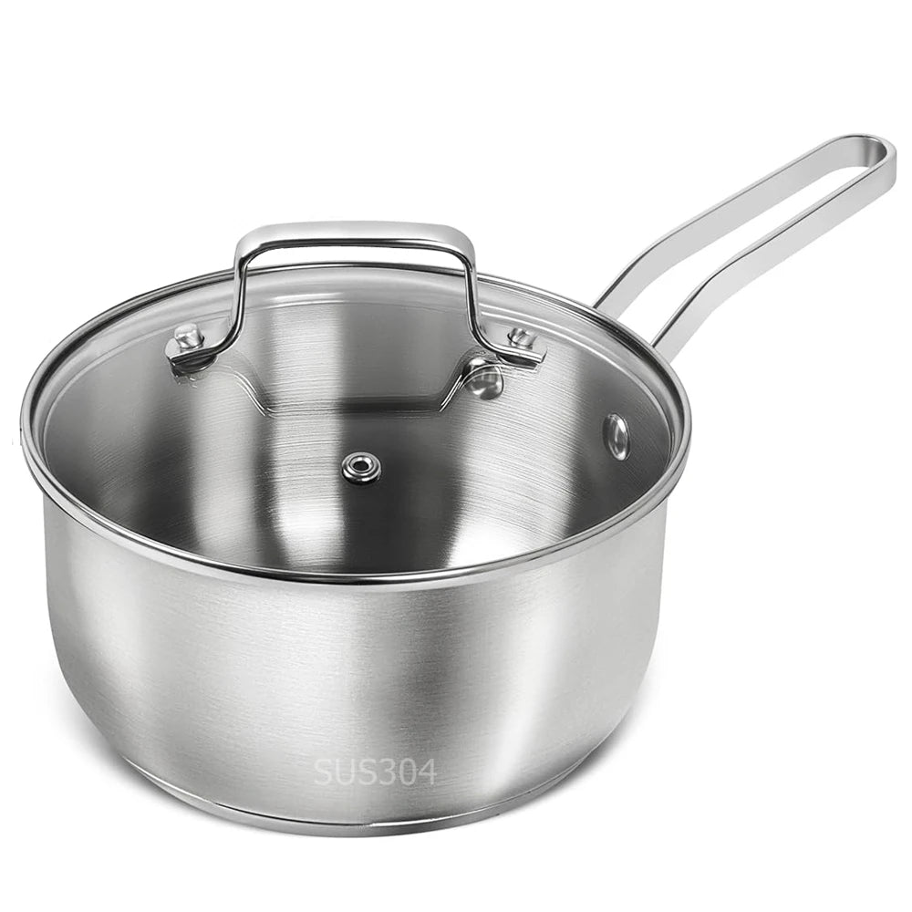 Tri-Ply Stainless Steel Saucepan with Strainer Lid