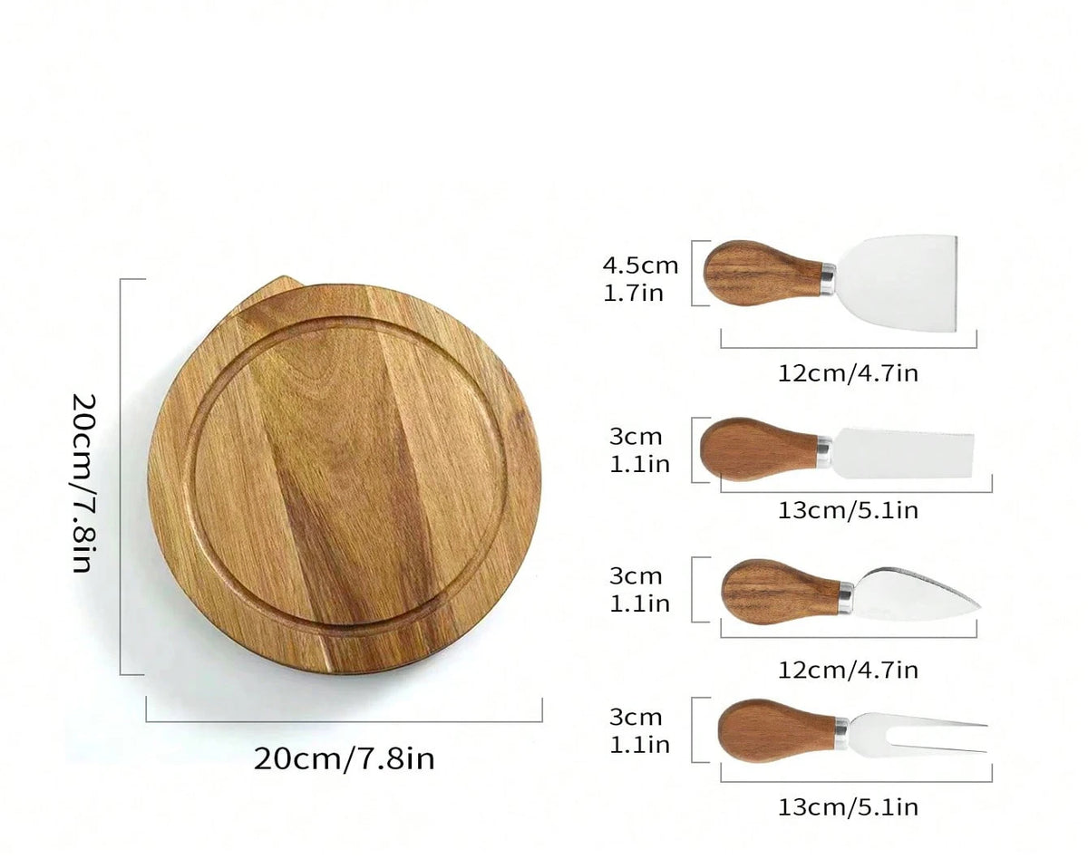 Acacia Cheese Board & Knife Set