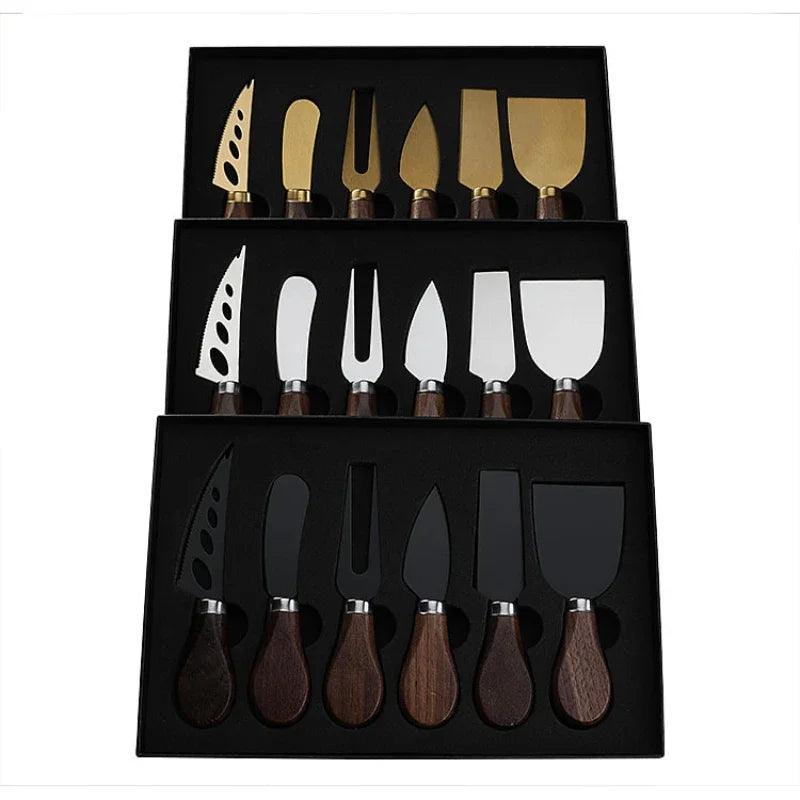 Cheese Knife Set, Walnut Handles