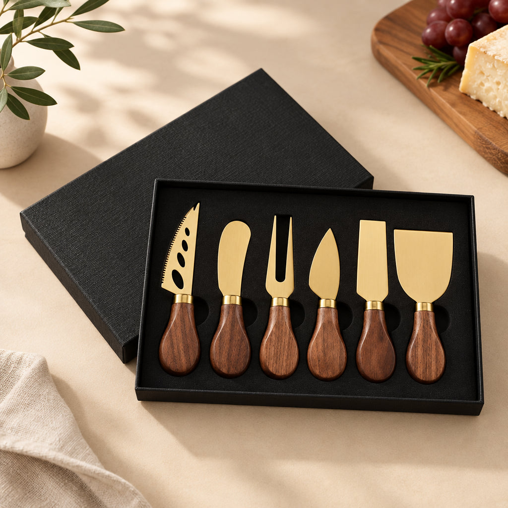 Cheese Knife Set, Walnut Handles