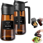 Brown glass oil dispenser and sprayer bottles