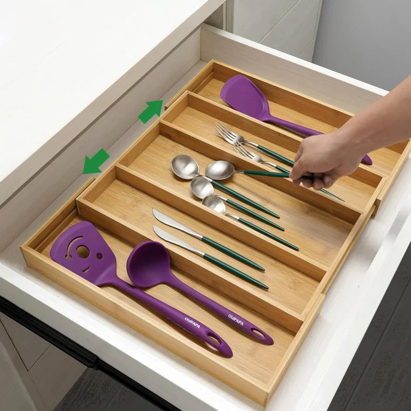 Expandable Bamboo Drawer Organiser