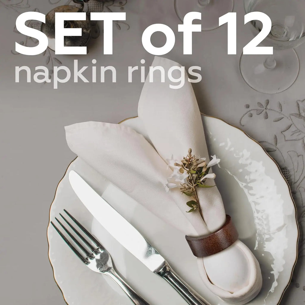 Wooden Napkin Rings, Set of 12