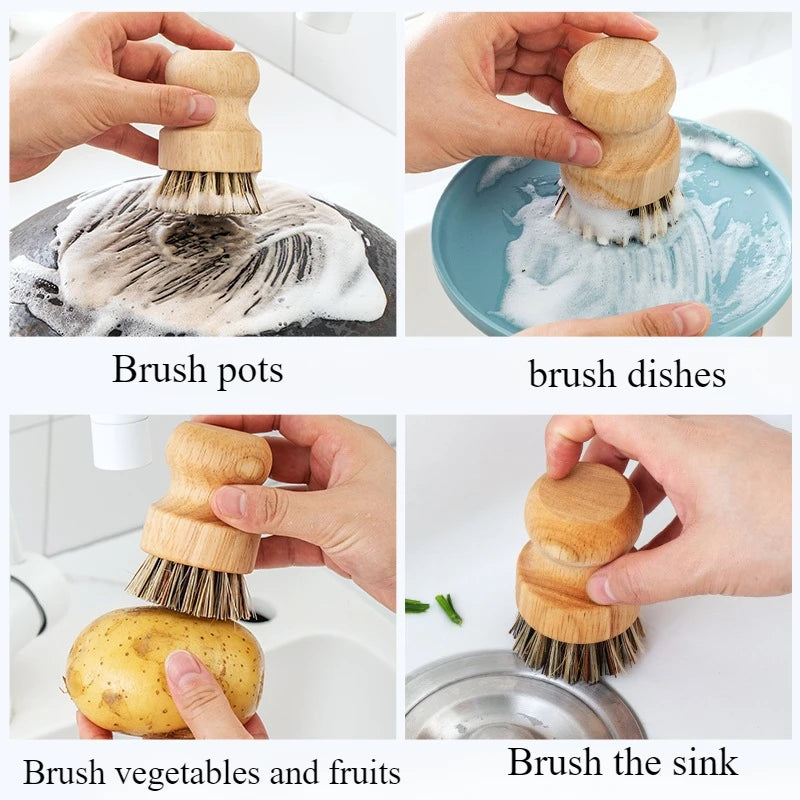 Wooden Pot Scrubbing Brush