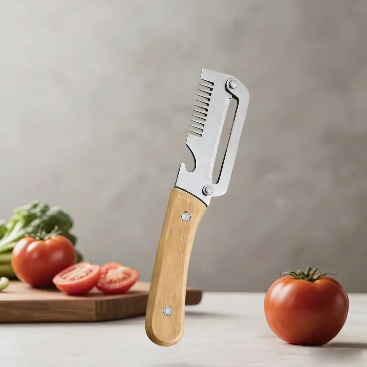 Wooden-Handled Vegetable Peeler