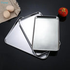 Set of stainless steel roasting trays in three sizes