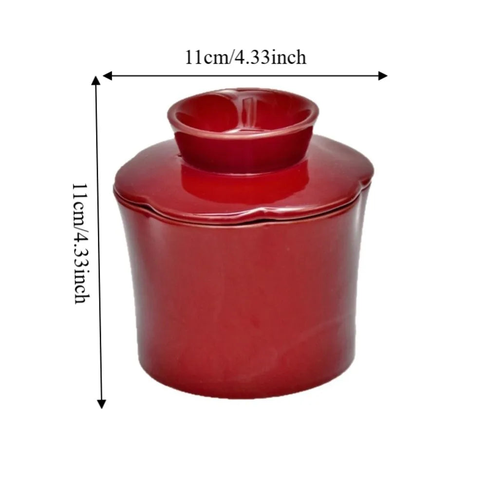 Flower-Shaped Ceramic Butter Jar