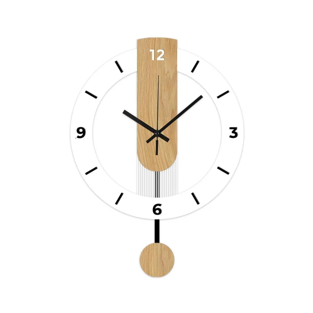 Horloge murale pendule minimaliste | Design moderne en acrylique et bois