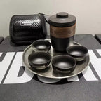 Portable Stoneware Tea Set with Carry Bag