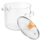Clear glass cooking pot with lid
