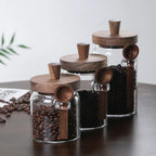 Glass Storage Jars with Wooden Lids