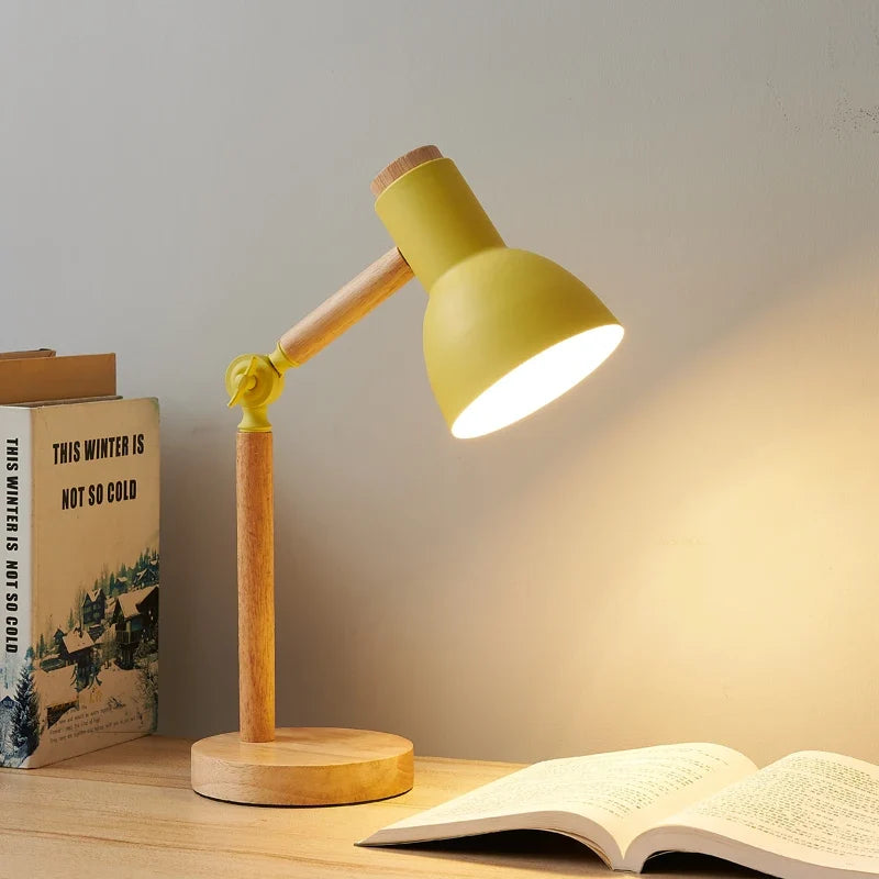Lampe de bureau nordique en bois | Lampe de table moderne réglable