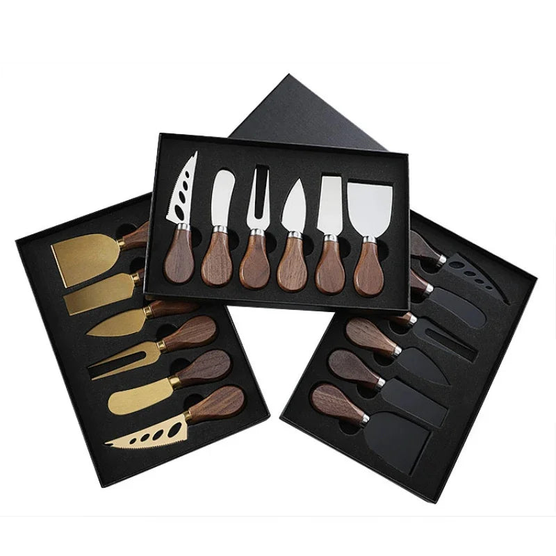 Cheese Knife Set, Walnut Handles
