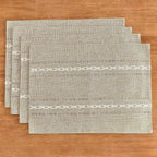 Hemstitched Cotton Linen Placemats, Set of 4