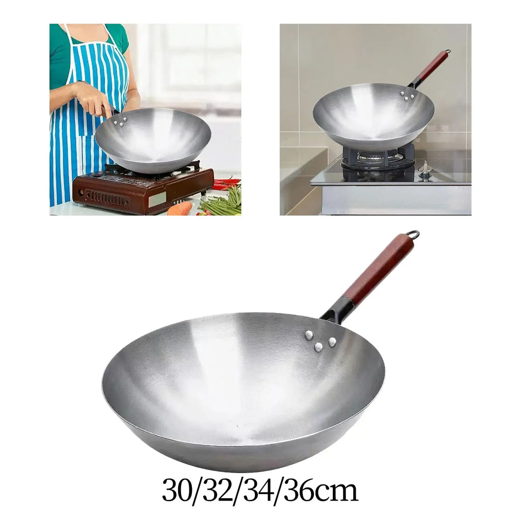 Wok Pan with Wooden Handle