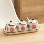 Hand-Painted Ceramic Spice Set