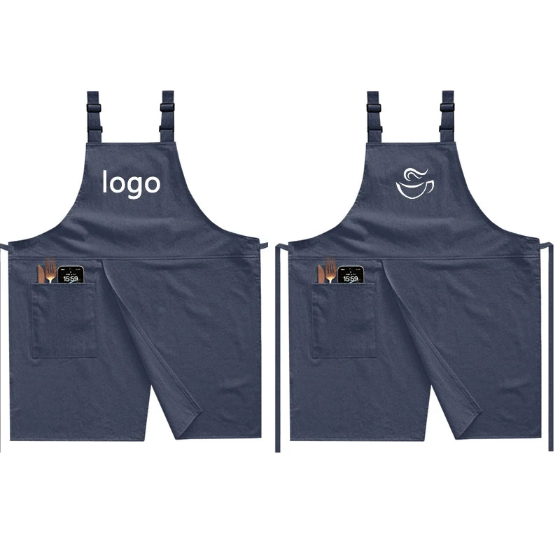 Cotton Linen Kitchen Apron