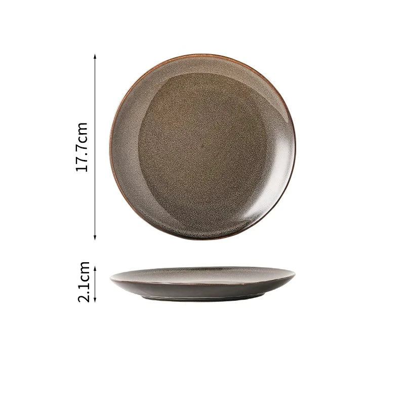 Kiln-Glazed Ceramic Dinner Plate