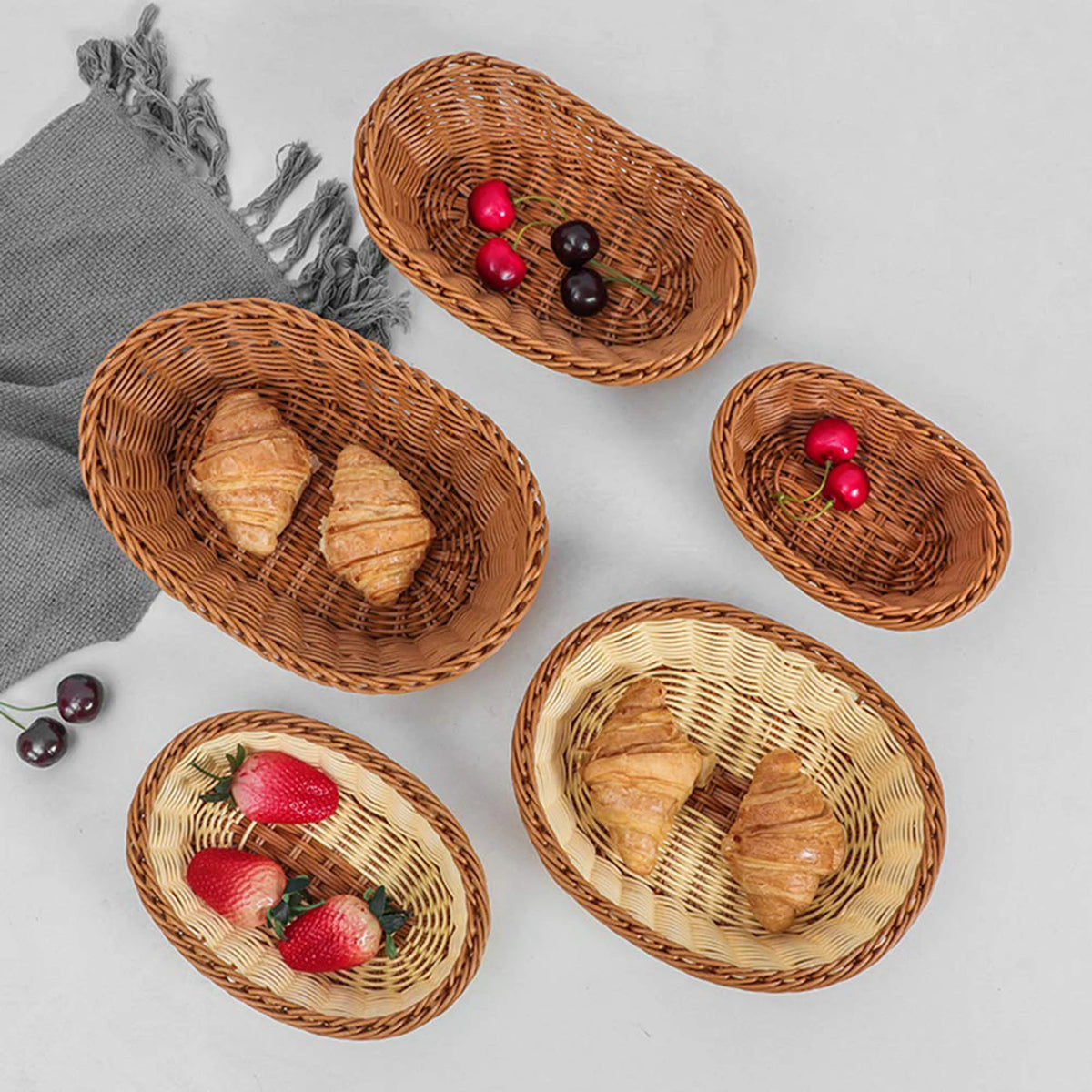 Woven Rattan Bread Basket