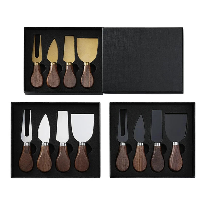 Cheese Knife Set, Walnut Handles