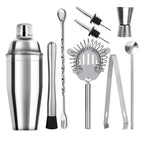 Stainless steel cocktail shaker set with storage bag