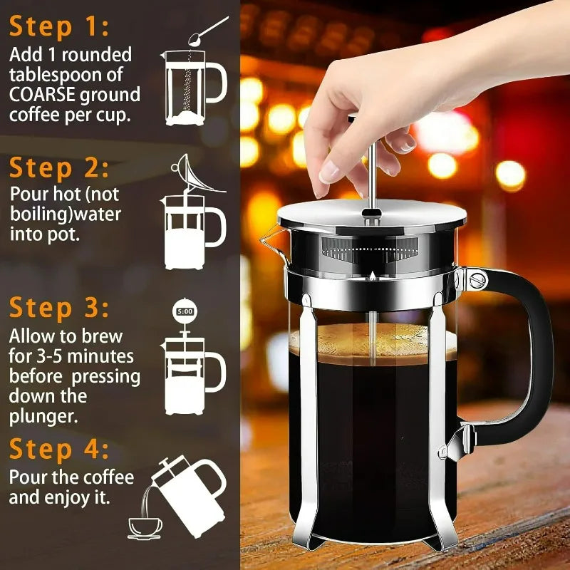 French Press with 4-Layer Filter