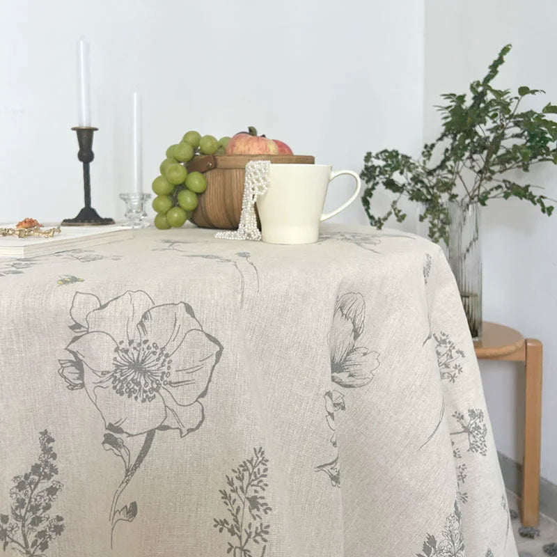 Botanical Print Round Tablecloth