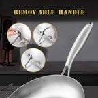Uncoated Stainless Steel Frying Pan