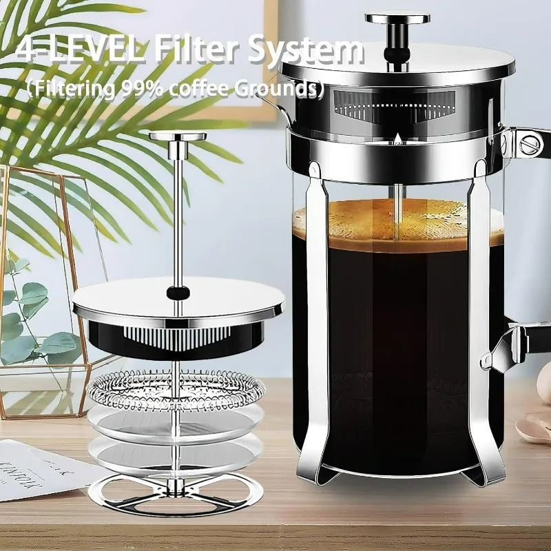 French Press with 4-Layer Filter