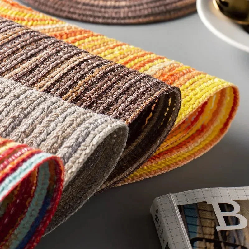 Woven Cotton-Linen Placemat & Coaster