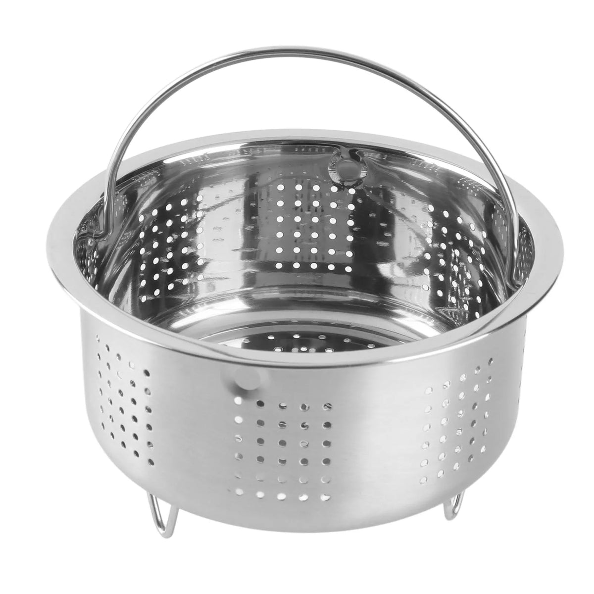 Stainless steel steamer basket with handle