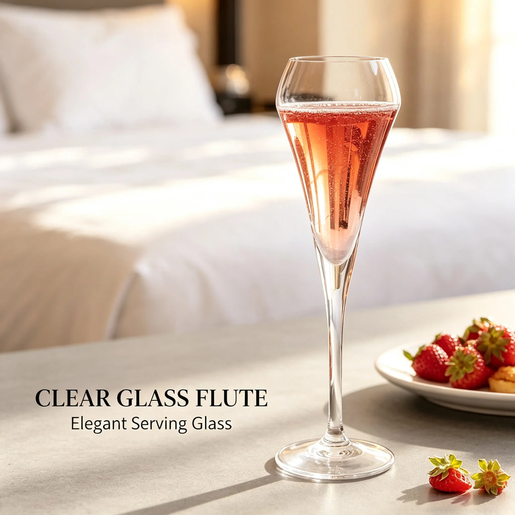 Crystal champagne flute with sparkling wine