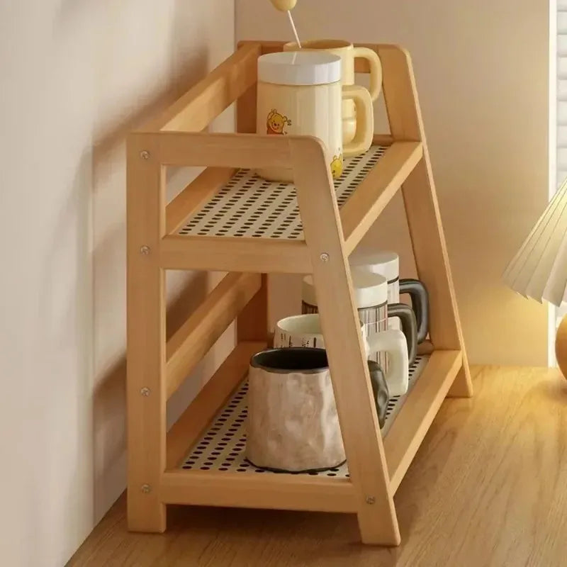 Two-Tier Bamboo Countertop Shelf