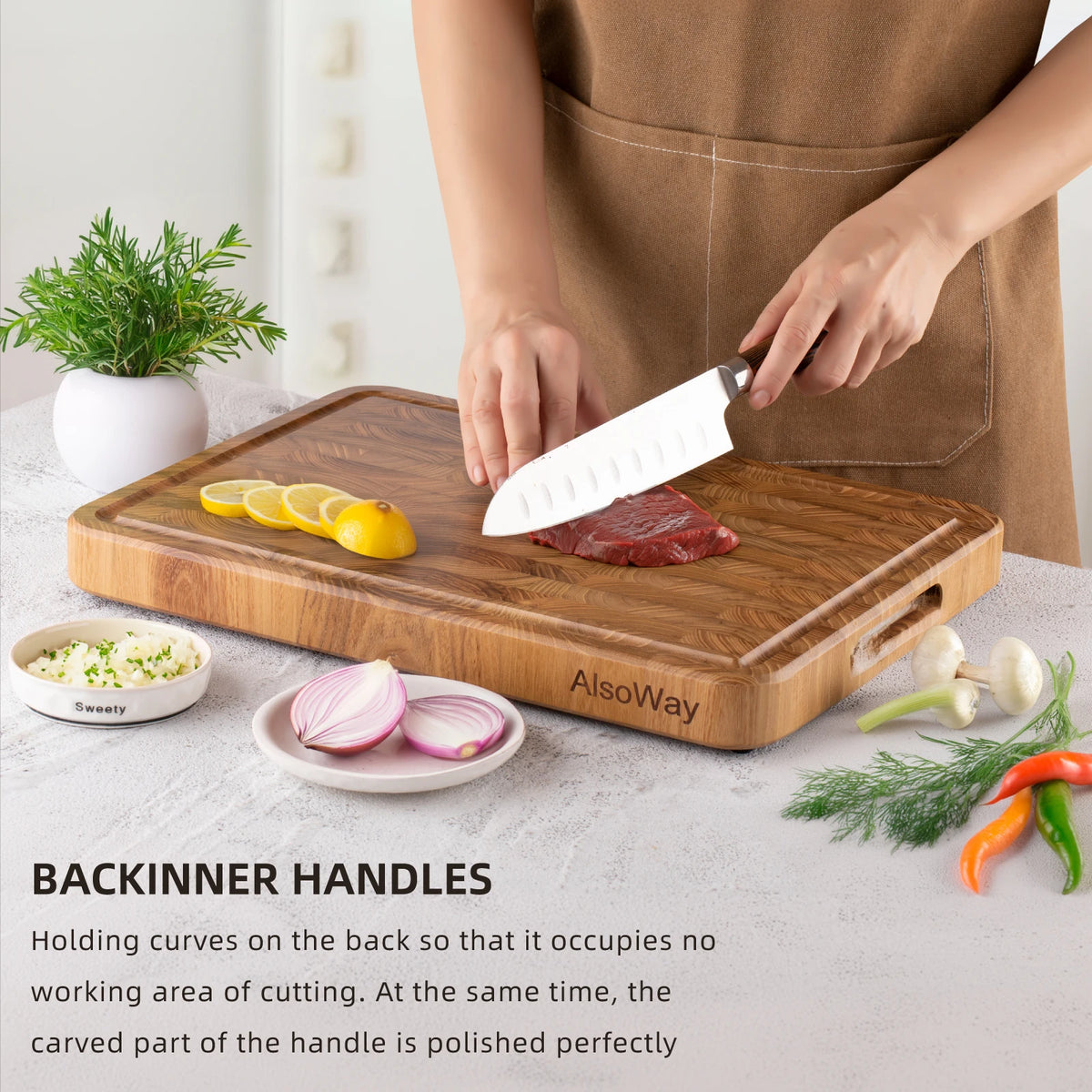 End Grain Teak Cutting Board