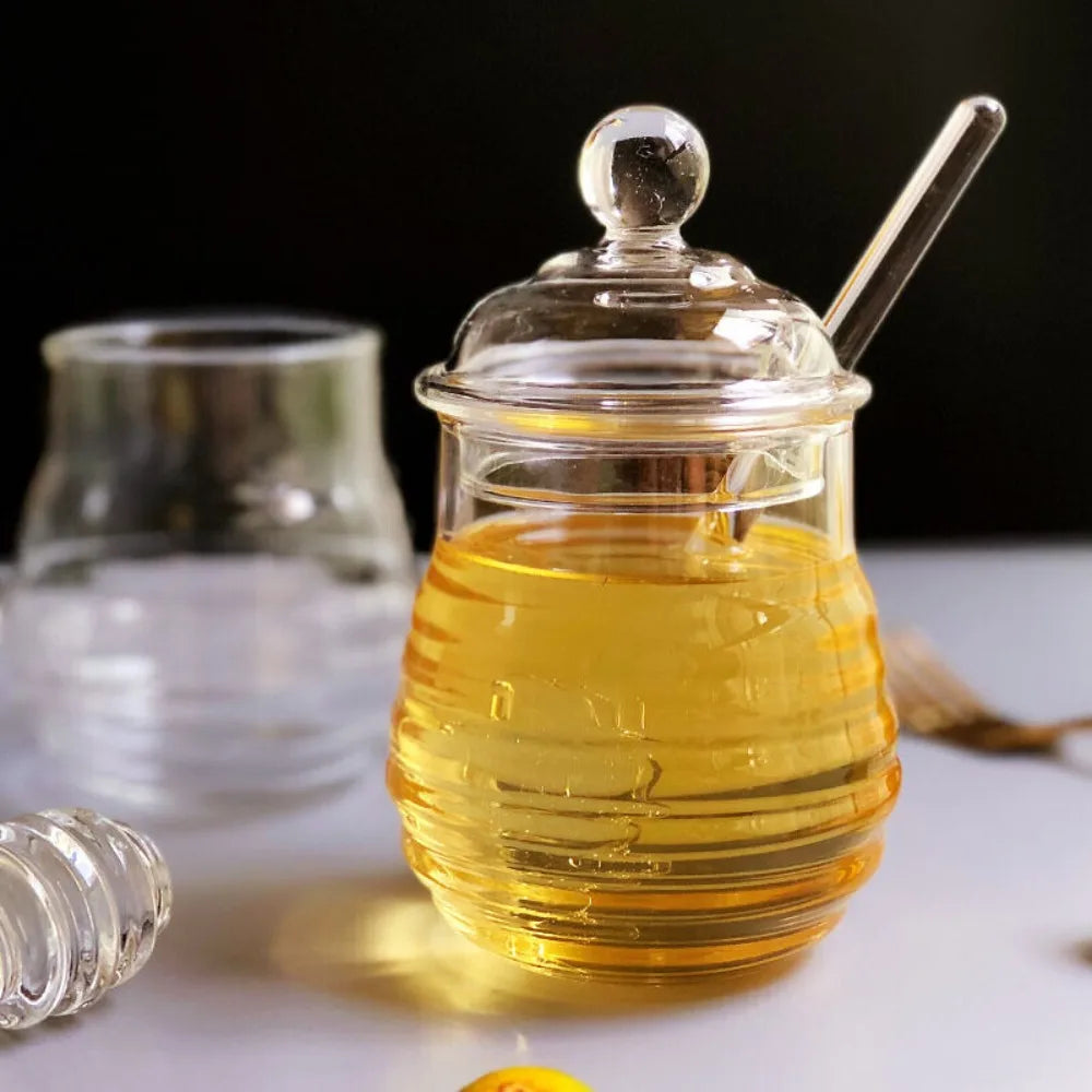 Glass Honey Pot