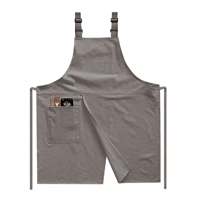 Cotton Linen Kitchen Apron