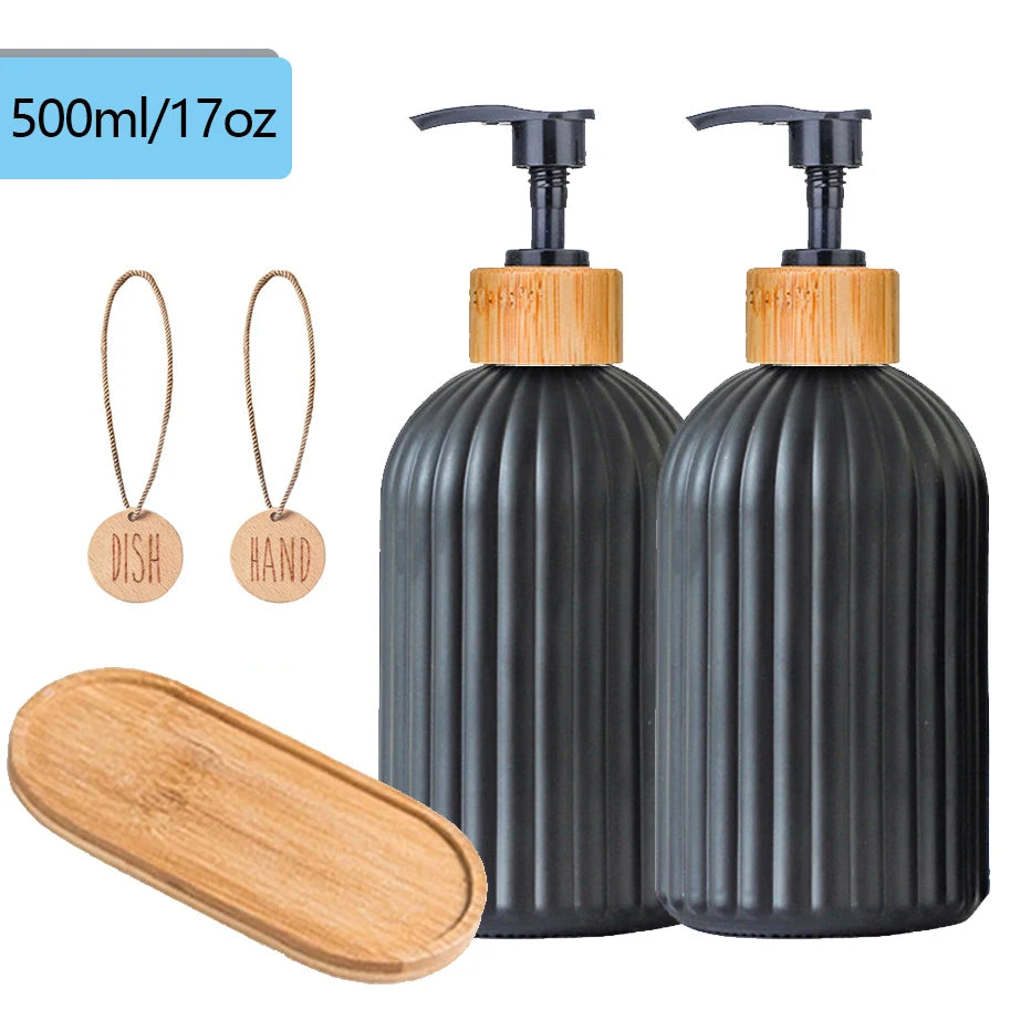 Black Soap Dispenser Set