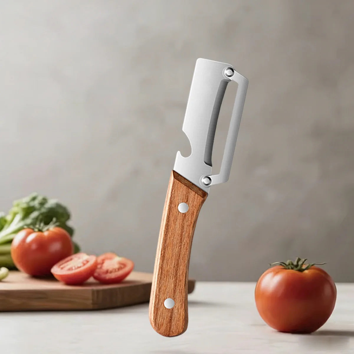 Wooden-Handled Vegetable Peeler