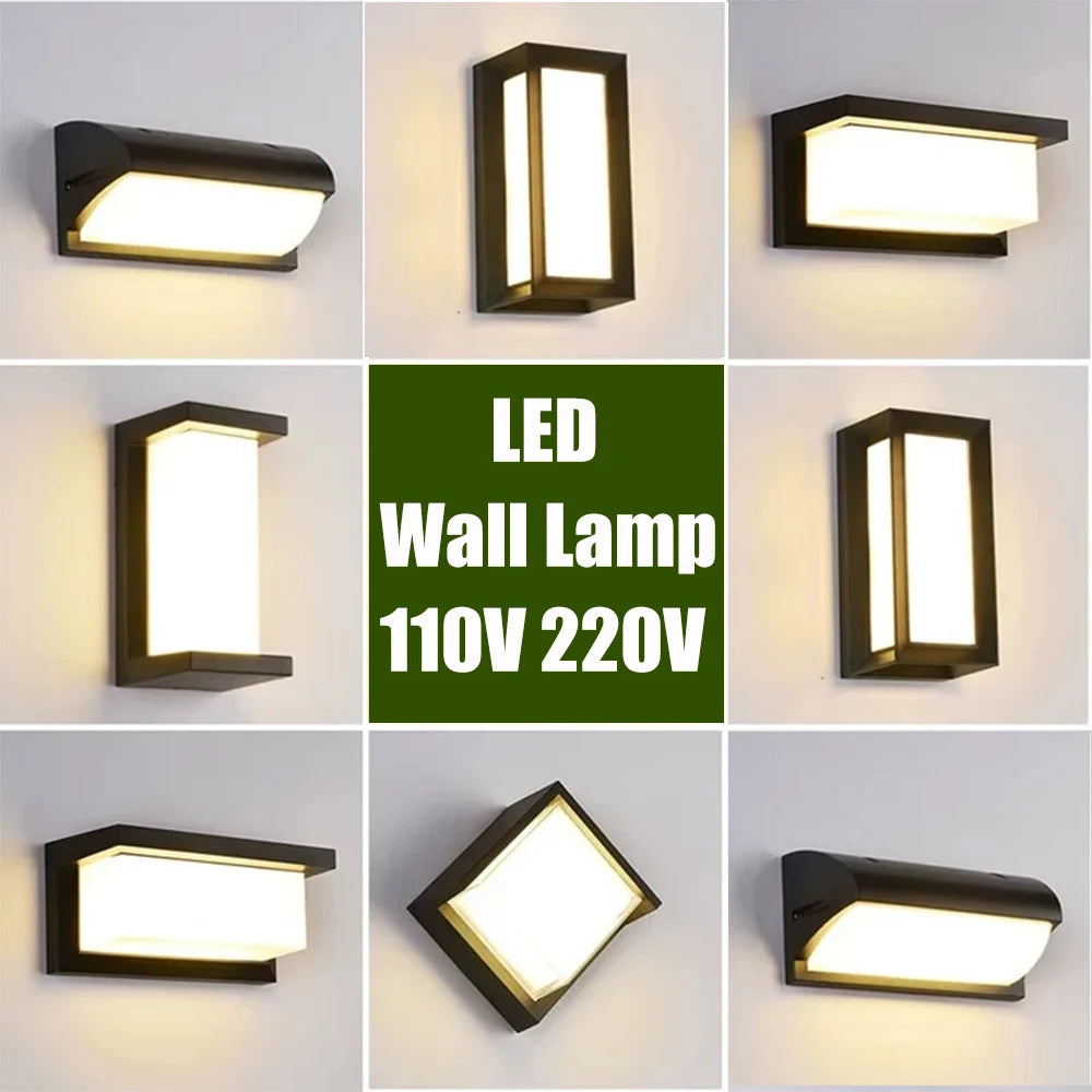 Waterproof LED Wall Light 110V 220V For Outdoor Pathway Stairway Porch Balcony Garden Wall Mount Indoor Exterior Wall Lamp