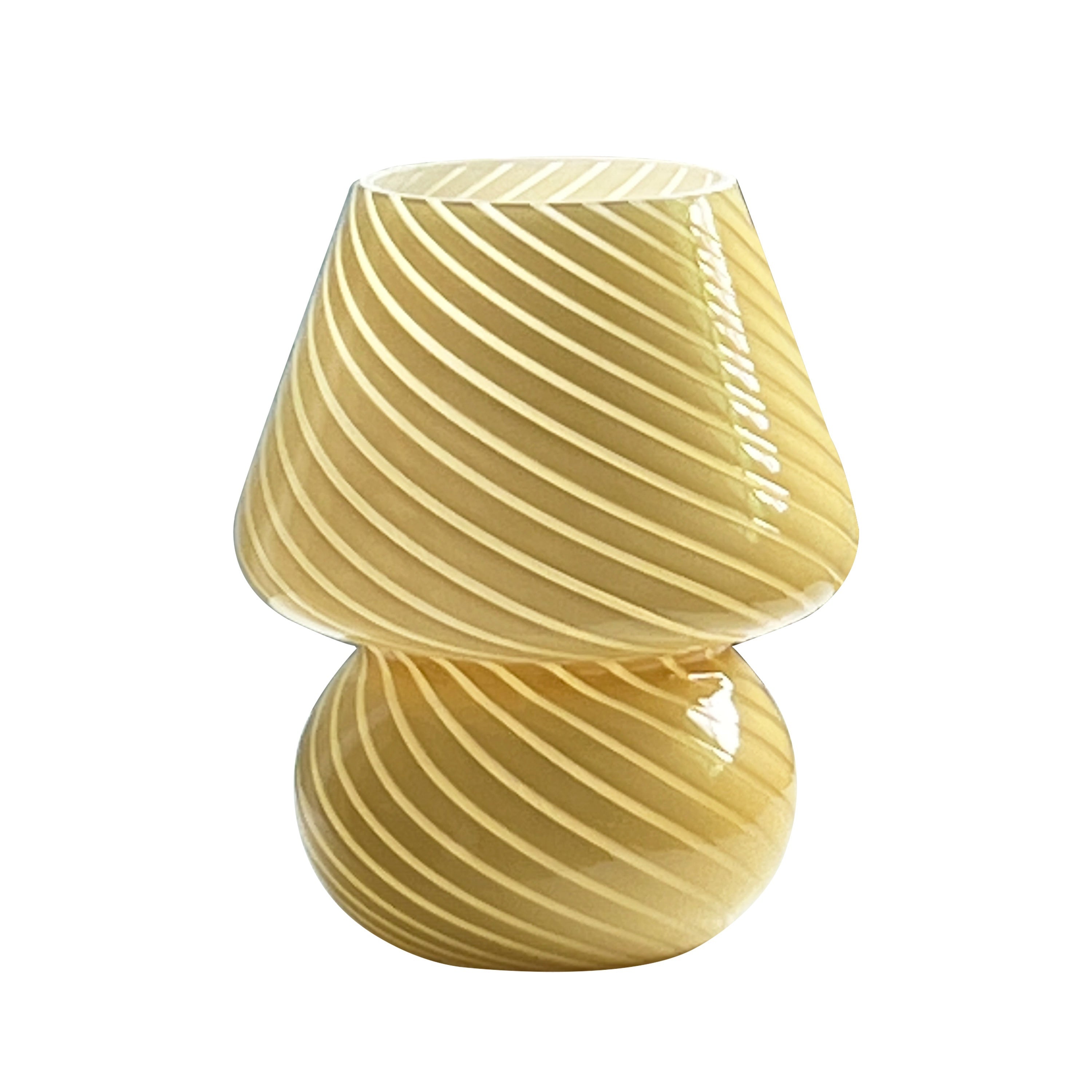 Lampe champignon en verre style Murano | Veilleuse de table USB à intensité variable