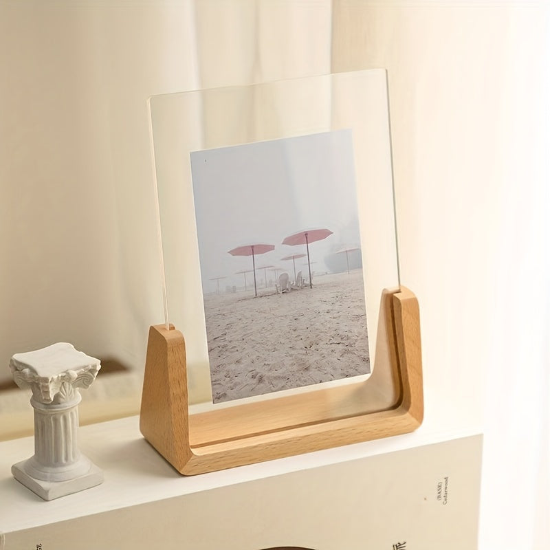 Cadre photo en acrylique et bois en U | Présentoir moderne et minimaliste