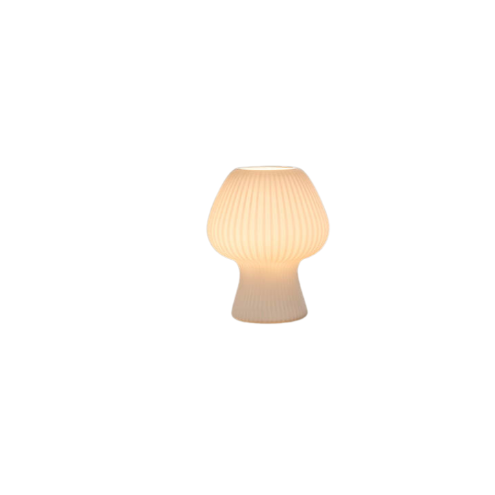 Lampe de chevet vintage | Lampe champignon en verre côtelé