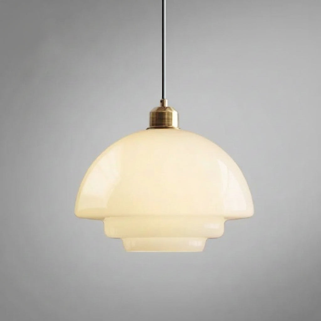 Suspension en verre blanc | Élégance moderne du milieu du siècle