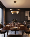 Zenith Glow chandelier styled above a dining table