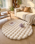 Cloud Comfort bubble rug styled beside a sofa