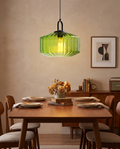 Mireta glass pendant light styled above a dining table