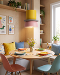 Chico playful Nordic pendant lamp styled above a dining nook