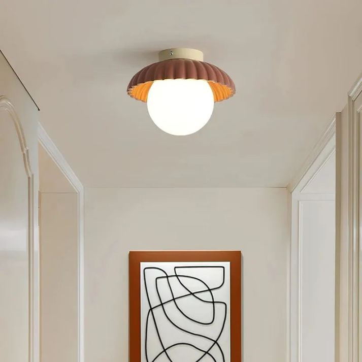 Plafonnier couloir en fer | Luminaire encastré moderne en verre et métal